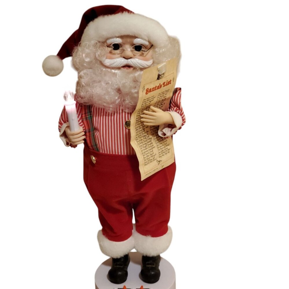 Vintage Holiday Time Musical and Illuminated Animated Figure Santa Claus